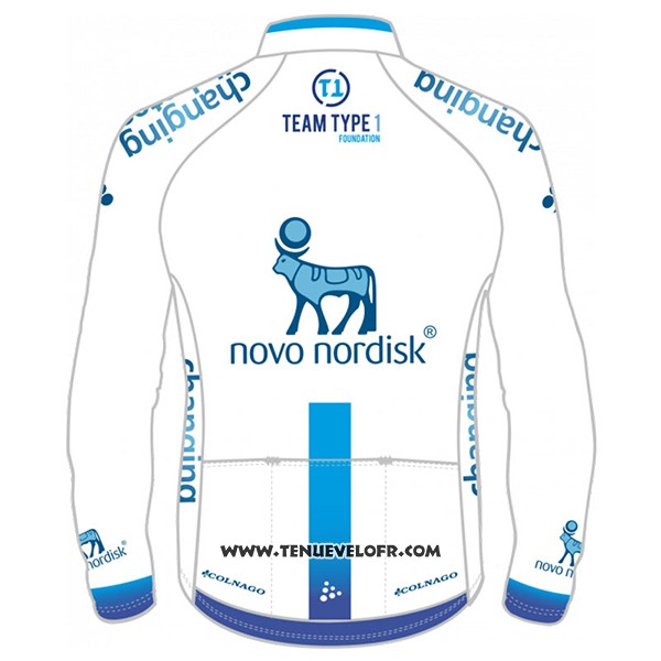 2017 Maillot Ciclismo Novo Nordisk Blanc Manches Longues et Cuissard